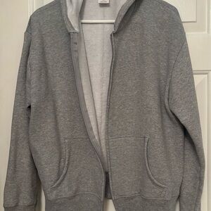 Hanes Gray Zip-Up Hoodie Sweatshirt “New”